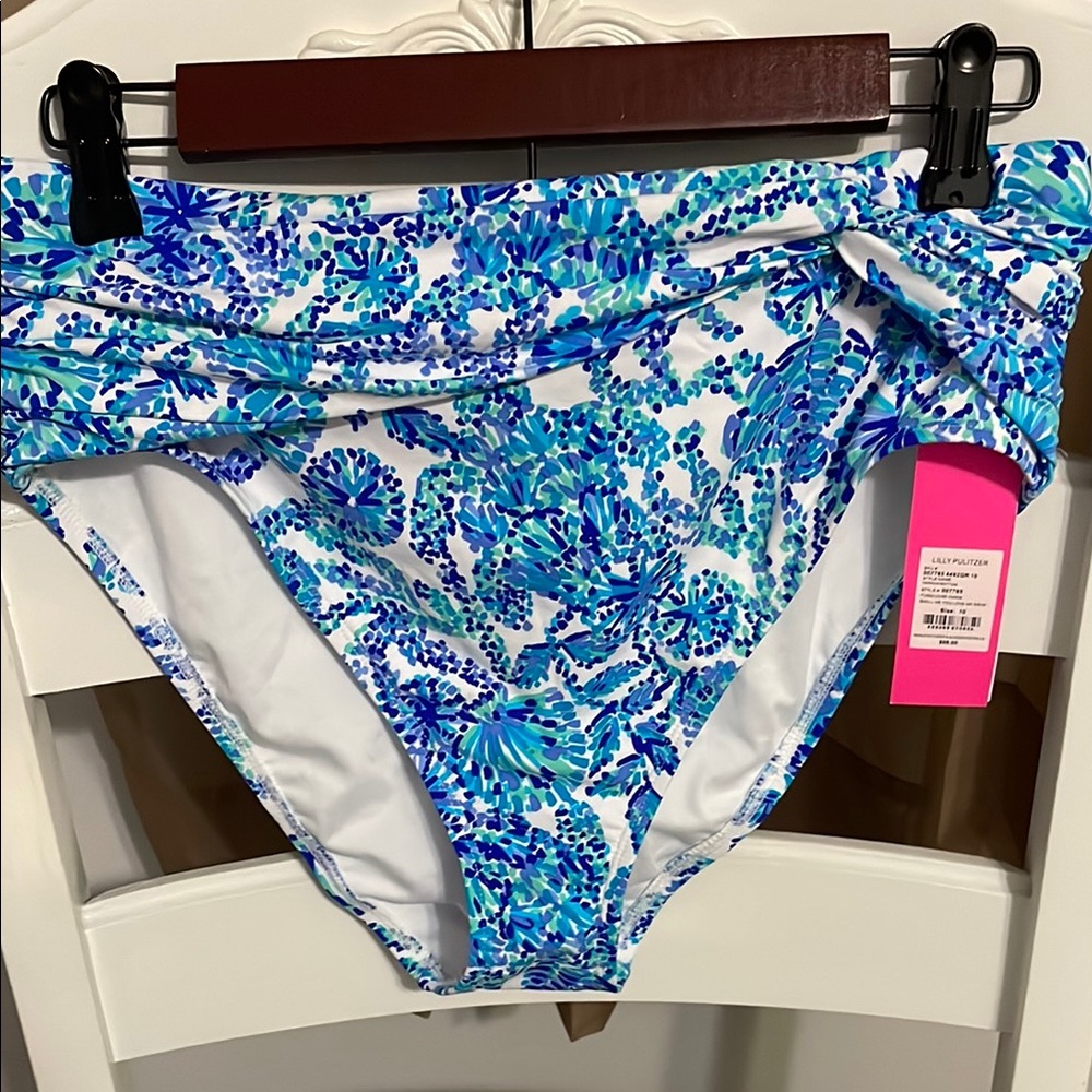 Lilly Pulitzer Yarrow high waisted Turquoise Oasis Bikini Bottom